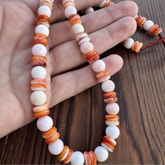 Jewelry - Genuine Pink Conch & Spiny Oyster Shell 20" Necklace New Southwestern